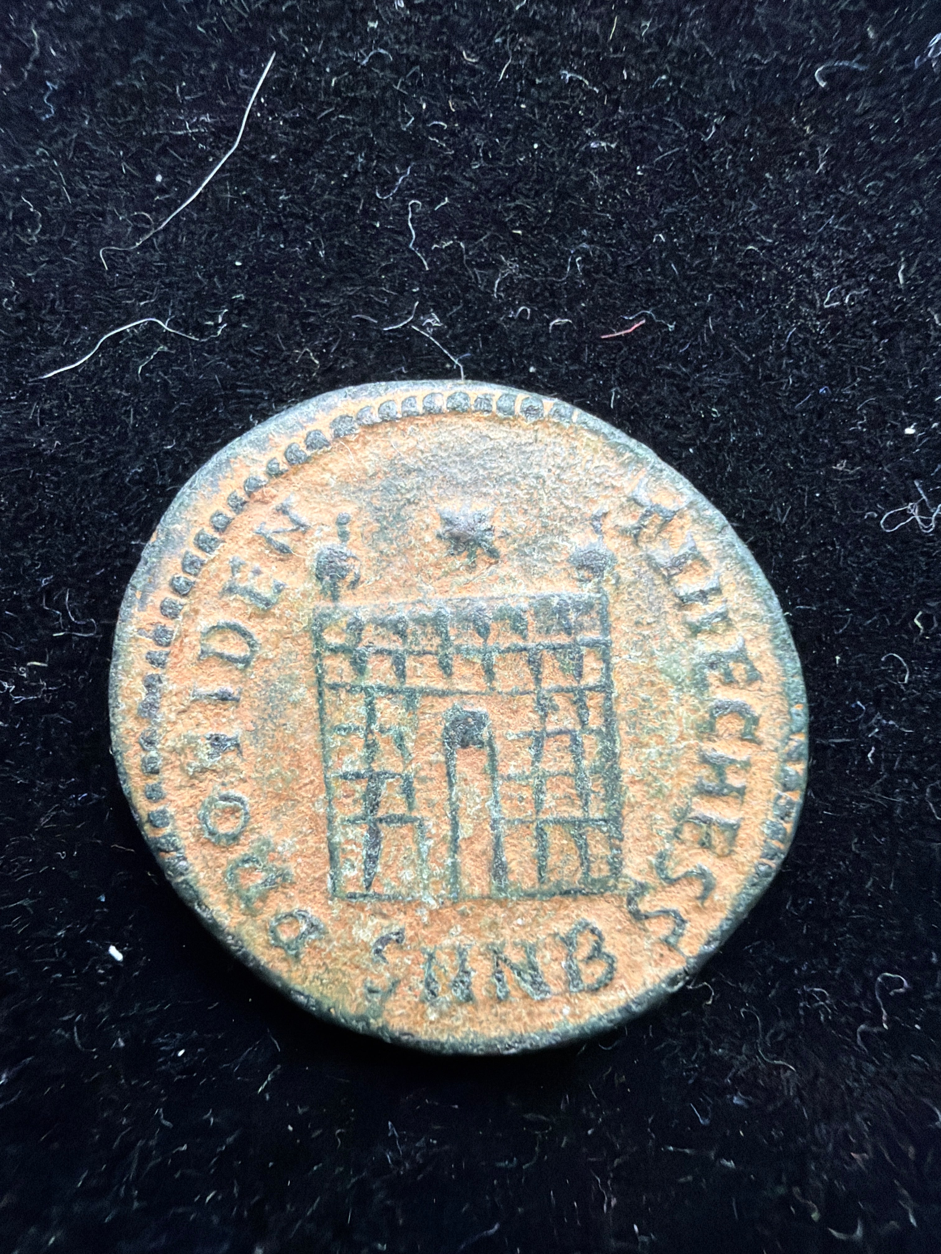 324 AD Crispus AE3 Campgate type roman coin - rare bronze ancient coin