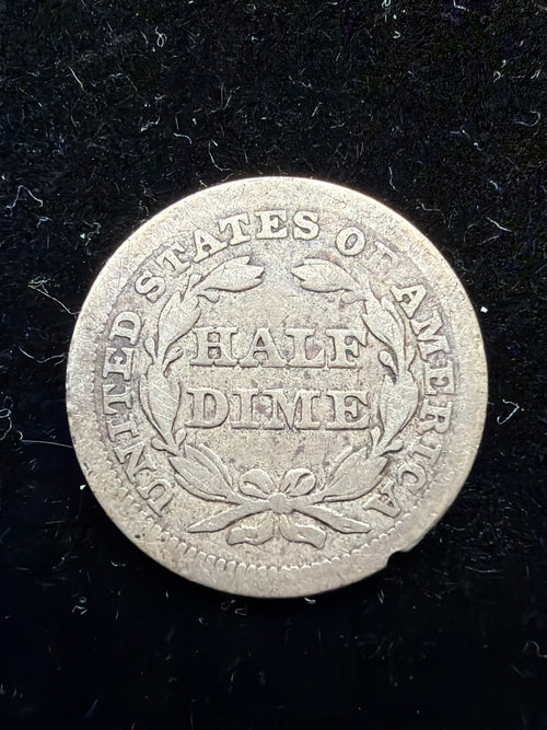 1857 Half Dime - Seated Liberty US Silver Coin h10c