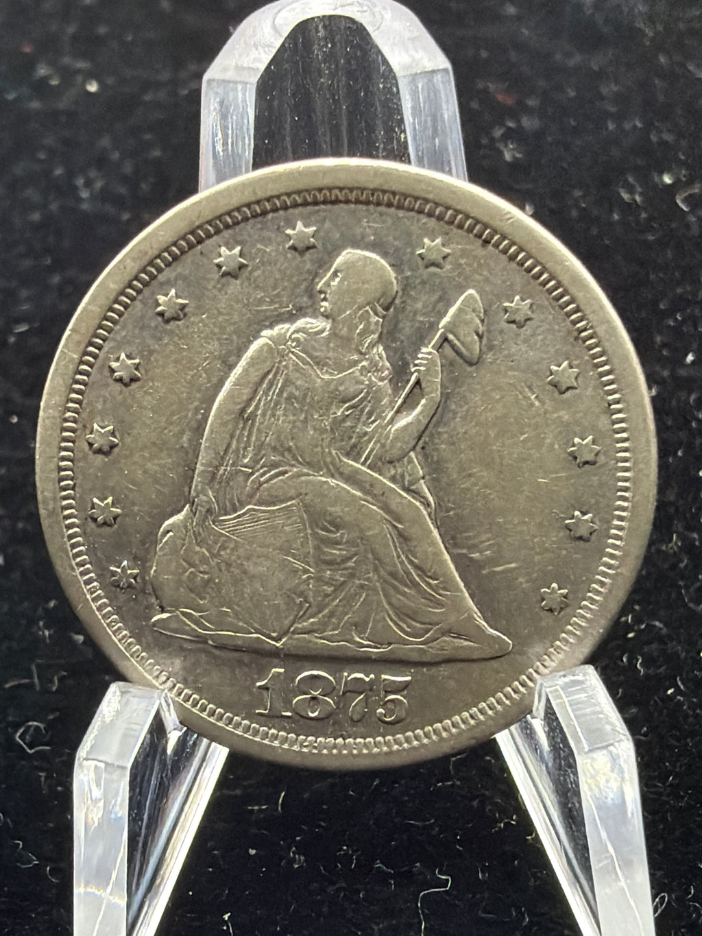 VF 1875-S 20 cent piece - Nice US silver type coin