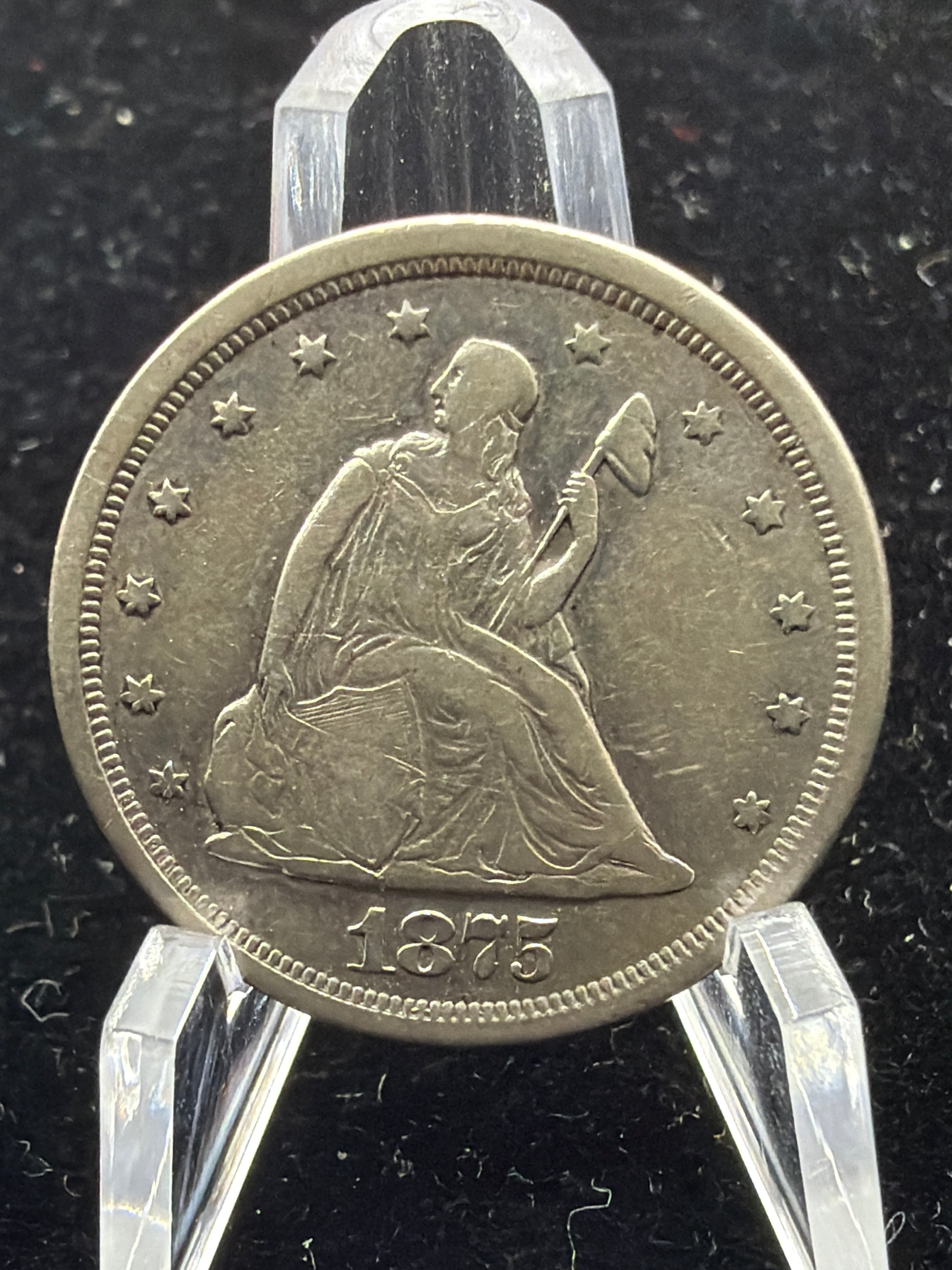 VF 1875-S 20 cent piece - Nice US silver type coin