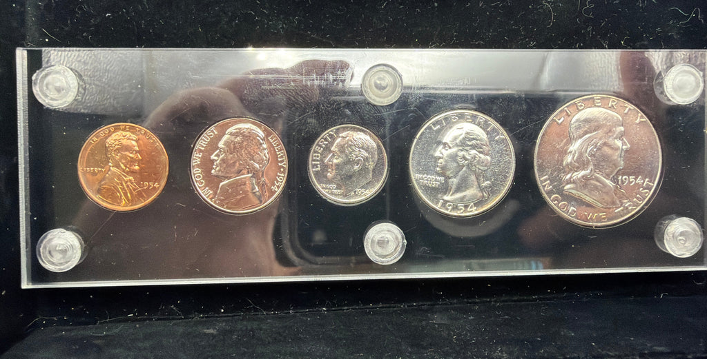 1954 US PROOF SET - 90% SILVER RARE BOX PROOF SET - NO OGP