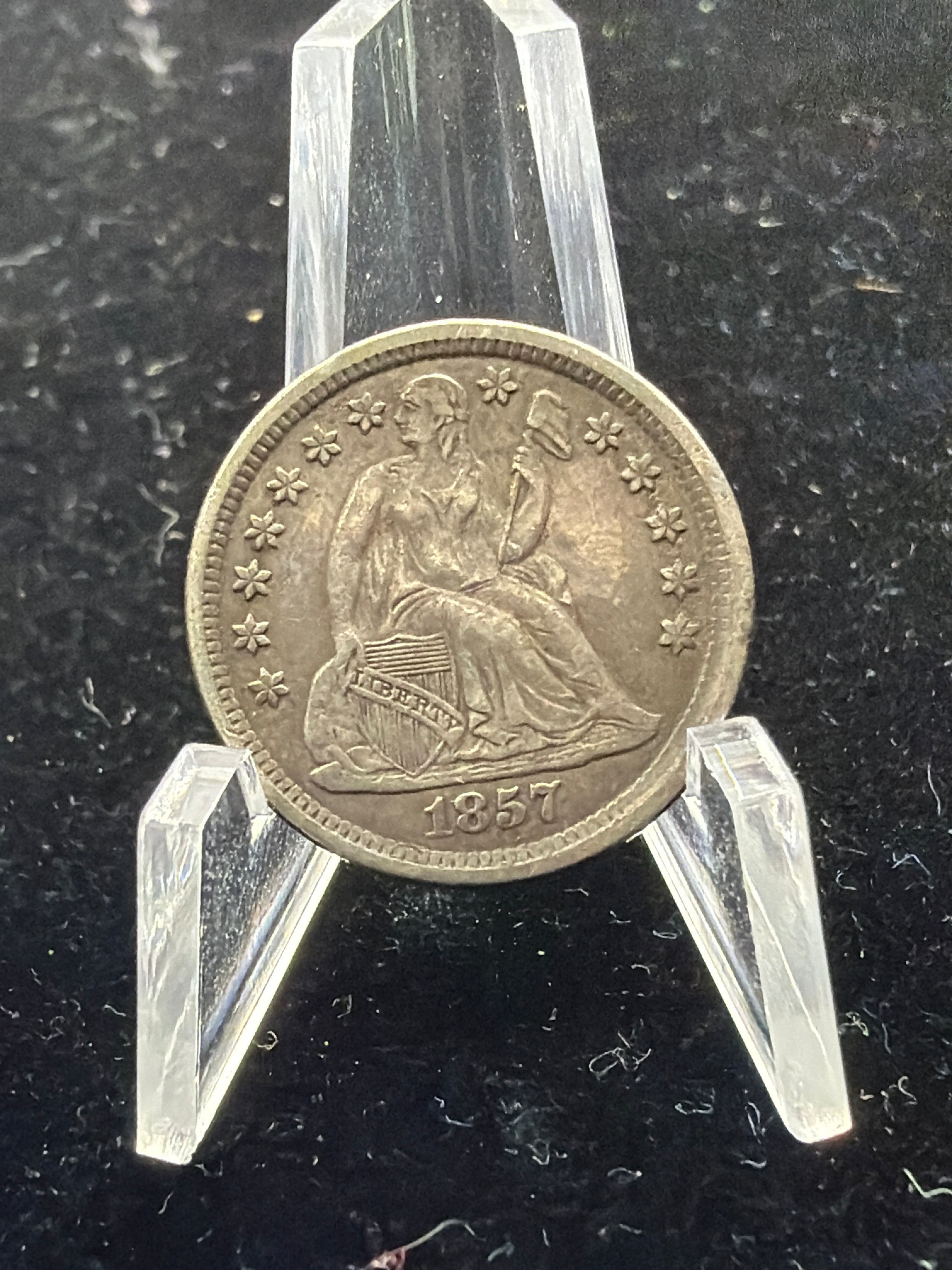 XF 1857-O Seated Liberty Dime - Silver US 10c Coin better date