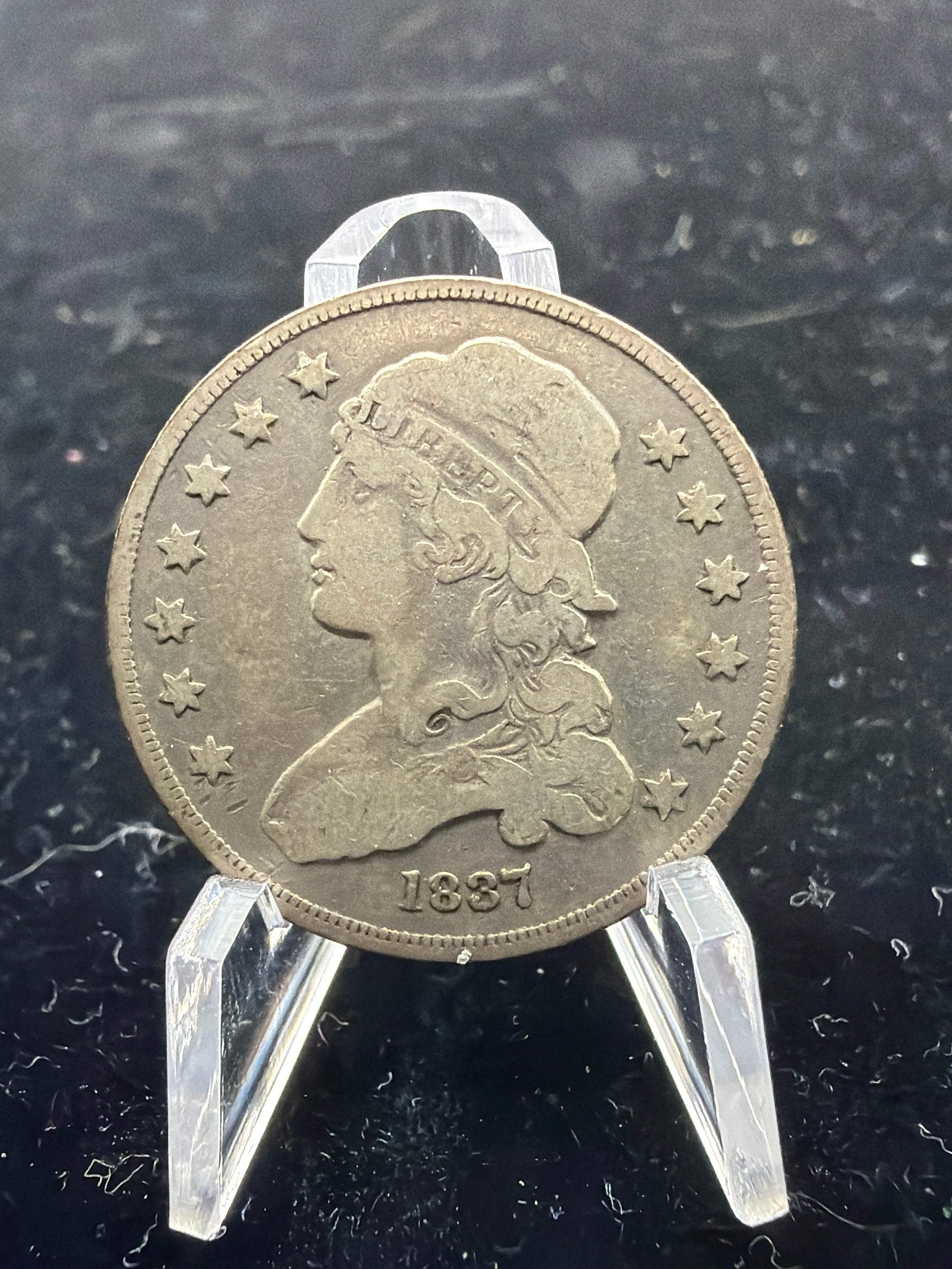 VF 1837 Capped Bust 25c - Early US Silver Quarter coin