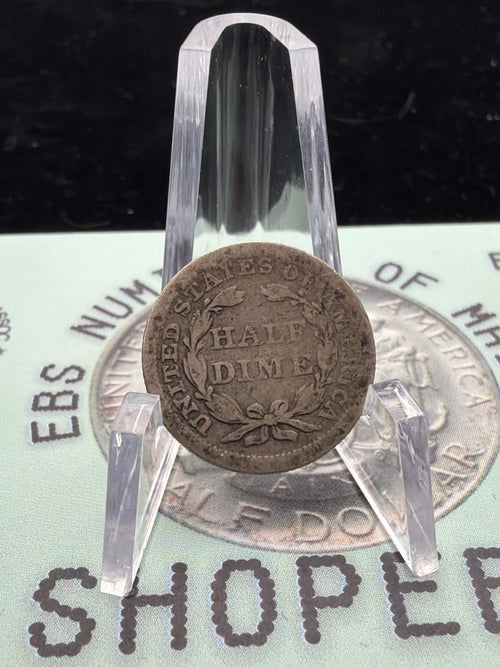 1853 w/ Arrows Half Dime - seated liberty US silver coin