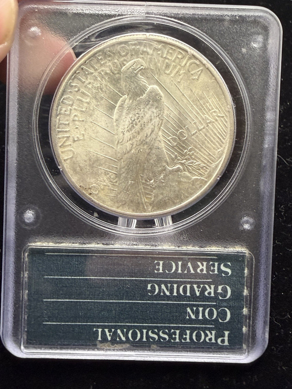 1925 Peace Dollar PCGS MS65 In RARE Rattler Holder - US silver $1 Coin2