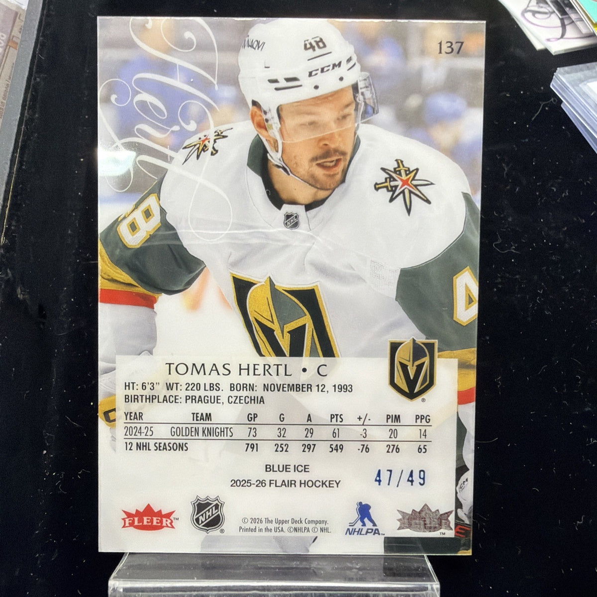 2025-26 Flair - Tomas Hertl #137 Blue Ice /491