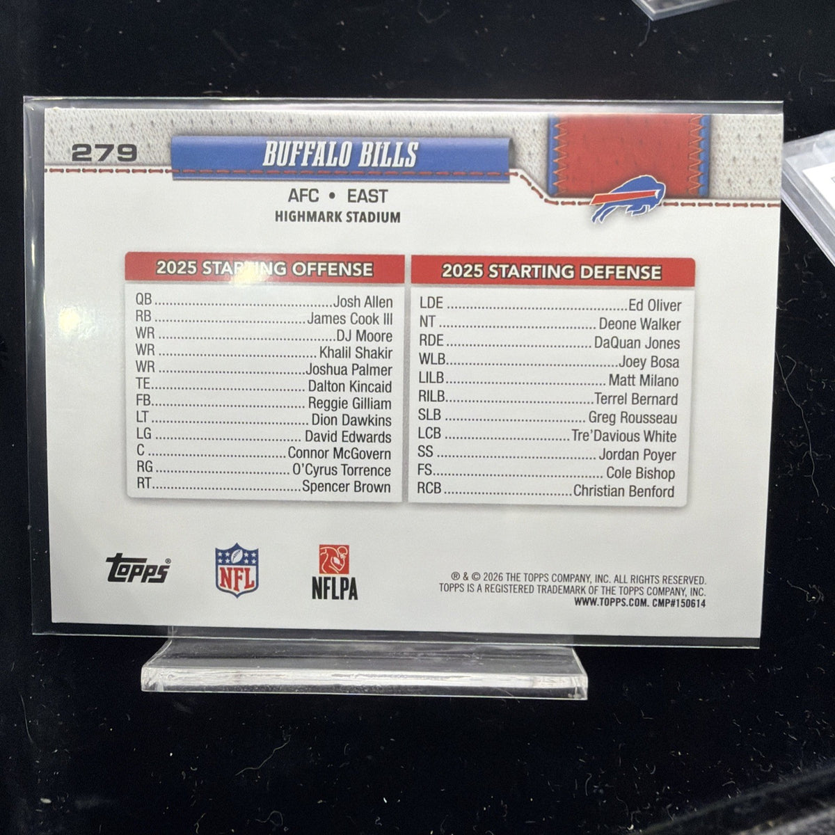 2026 Topps Flagship Buffalo Bills Team Card Rainbow Foil #279 Josh Allen1