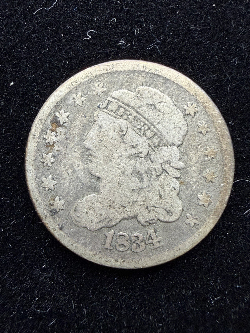 1834 Capped Bust Half Dime H10c - nice silver US type coin0