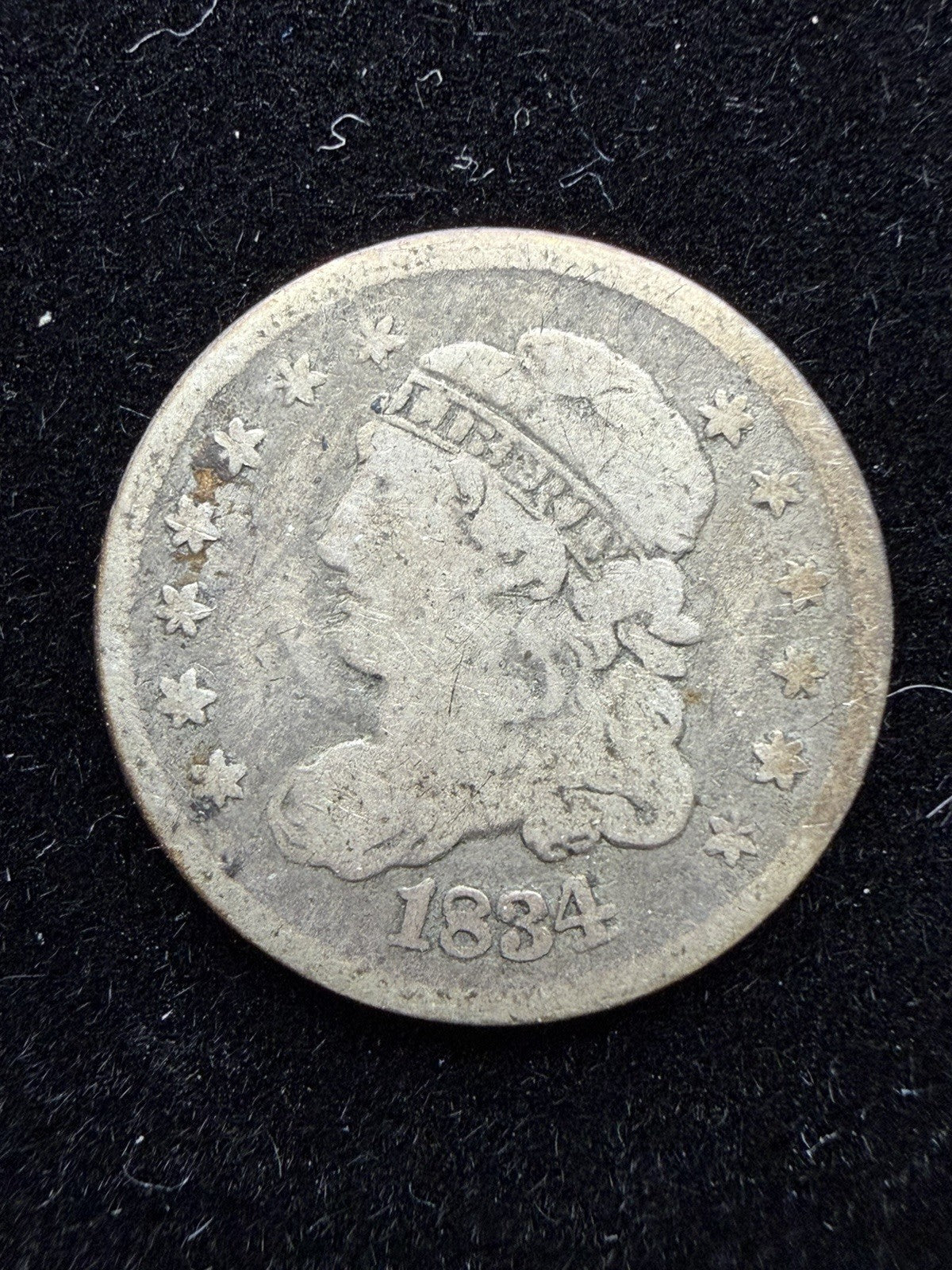 1834 Capped Bust Half Dime H10c - nice silver US type coin0