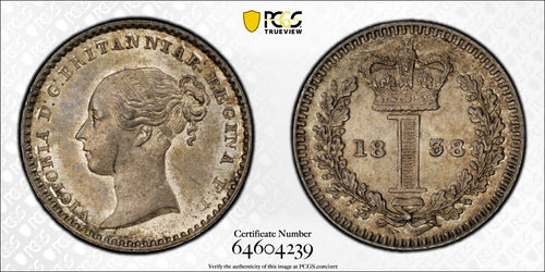 1838 ENGLAND MAUNDY COIN SET - PCGS GRADED PROOF-LIKE COINS! Sterling silver gem1
