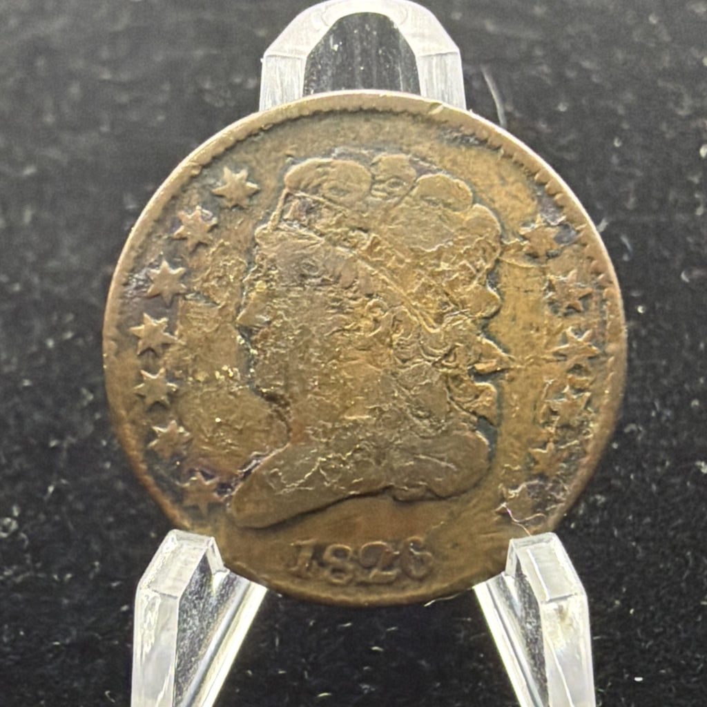 VG 1826 Classic Head Half Cent 1/2 Penny Coin corroded0