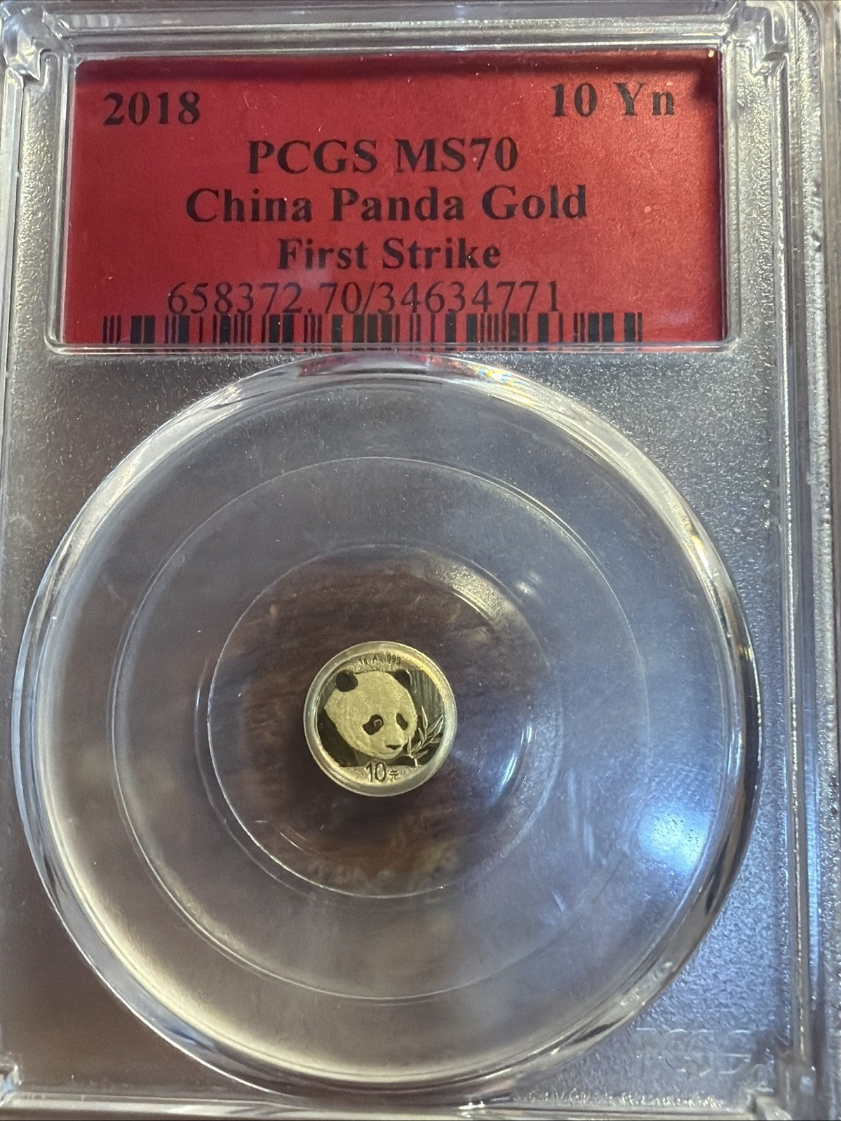 2018 PCGS MS 70 10YN China Panda GOLD COIN UNC 999 1g0
