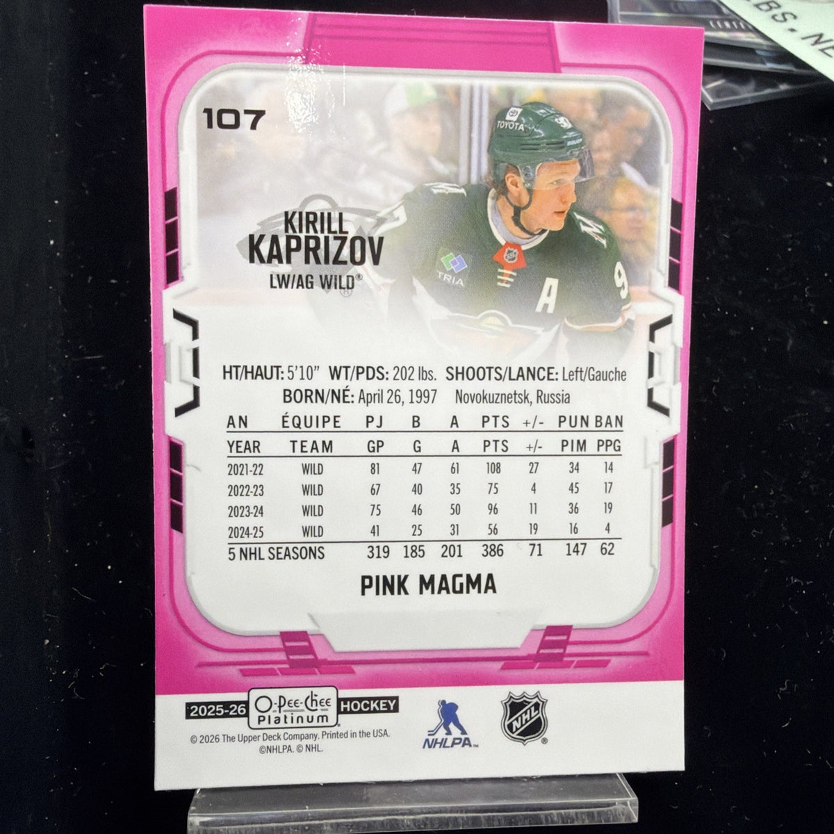 2025-26 O-Pee-Chee Platinum - Kirill Kaprizov #107 Pink Magma1