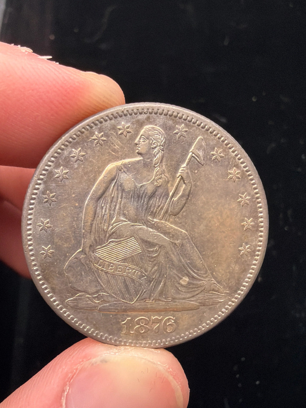 1876-S Seated Half AU/UNC - Rare US Silver Coin1