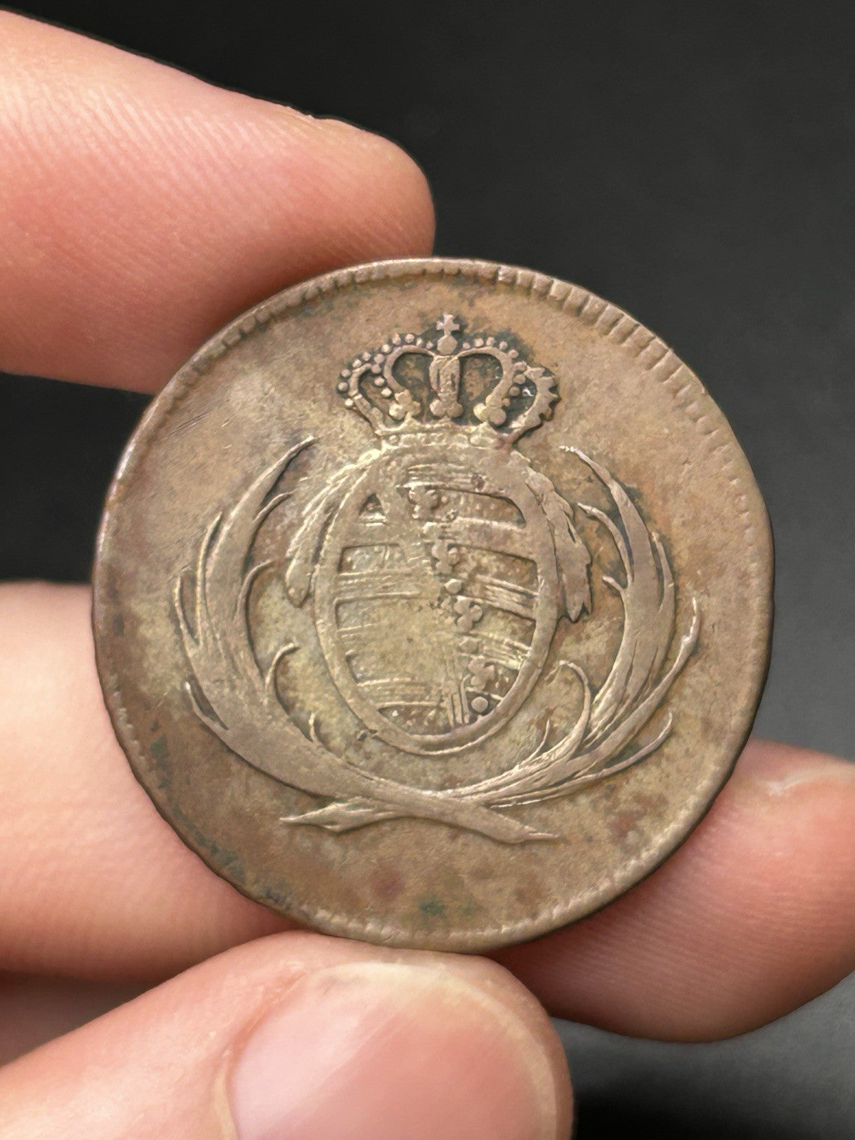 1808-H Scarce Saxony-Albertine 4 Pfennige abt. F0