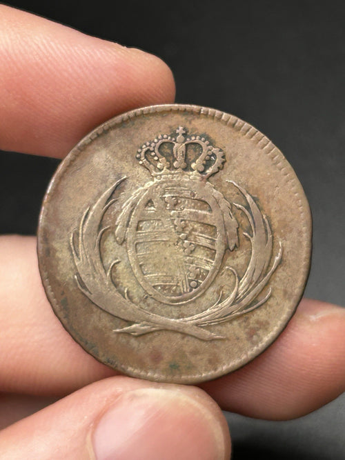 1808-H Scarce Saxony-Albertine 4 Pfennige abt. F0