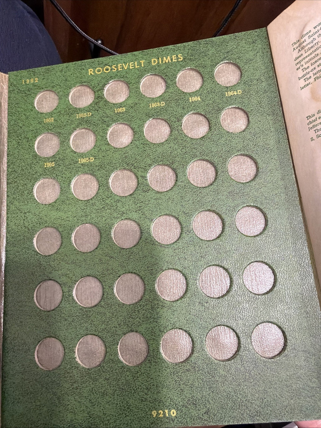 Whitman-Mercury/Roosevelt Dimes Archival Classic Album #9210 Green 010726 62tk3