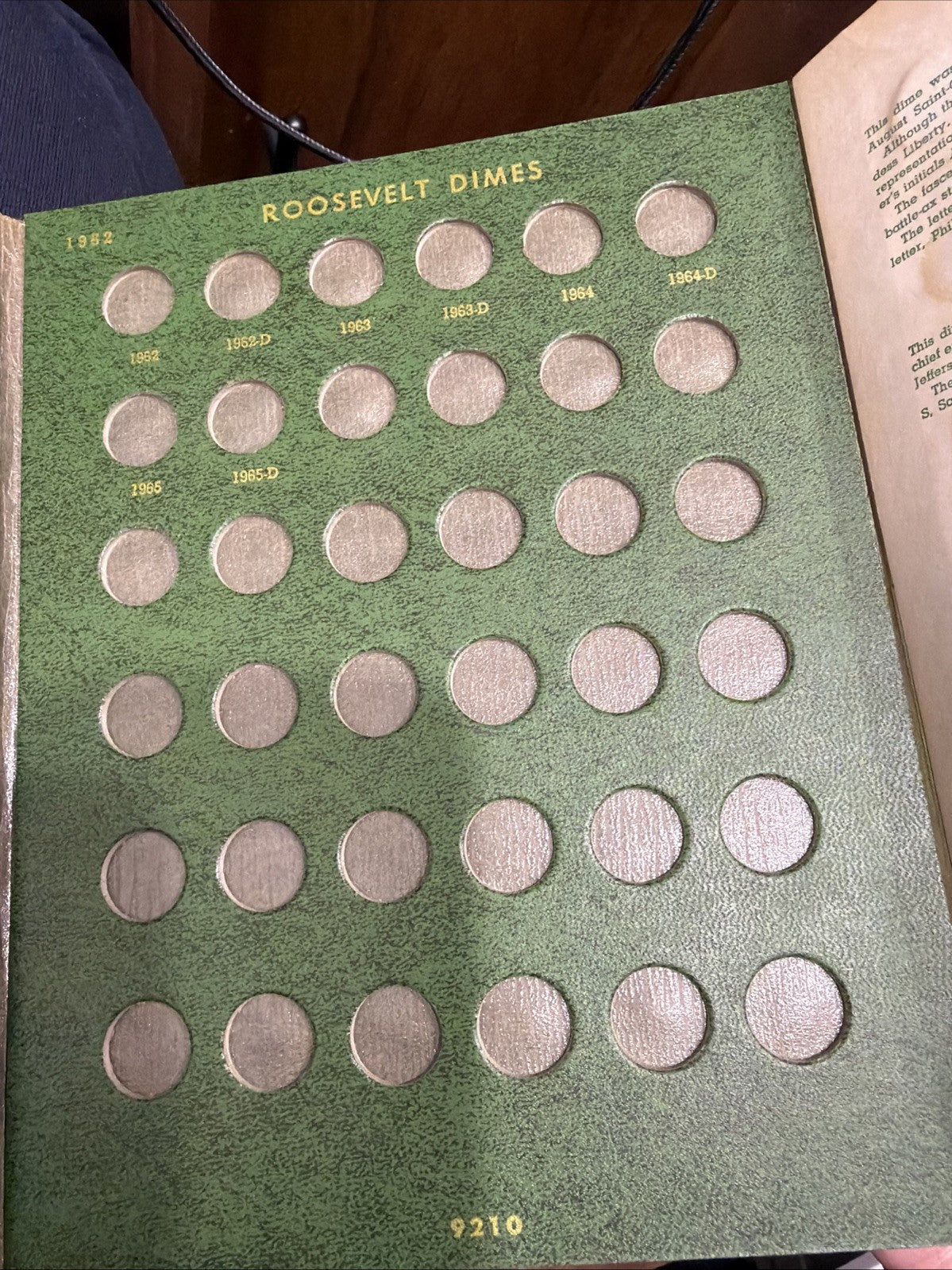 Whitman-Mercury/Roosevelt Dimes Archival Classic Album #9210 Green 010726 62tk3