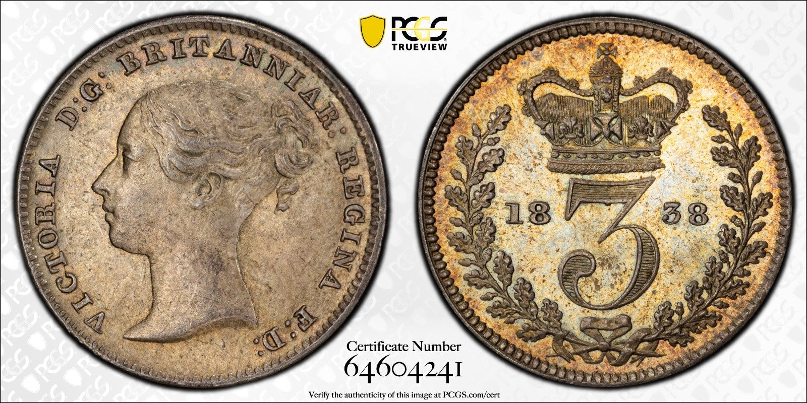 1838 ENGLAND MAUNDY COIN SET - PCGS GRADED PROOF-LIKE COINS! Sterling silver gem3