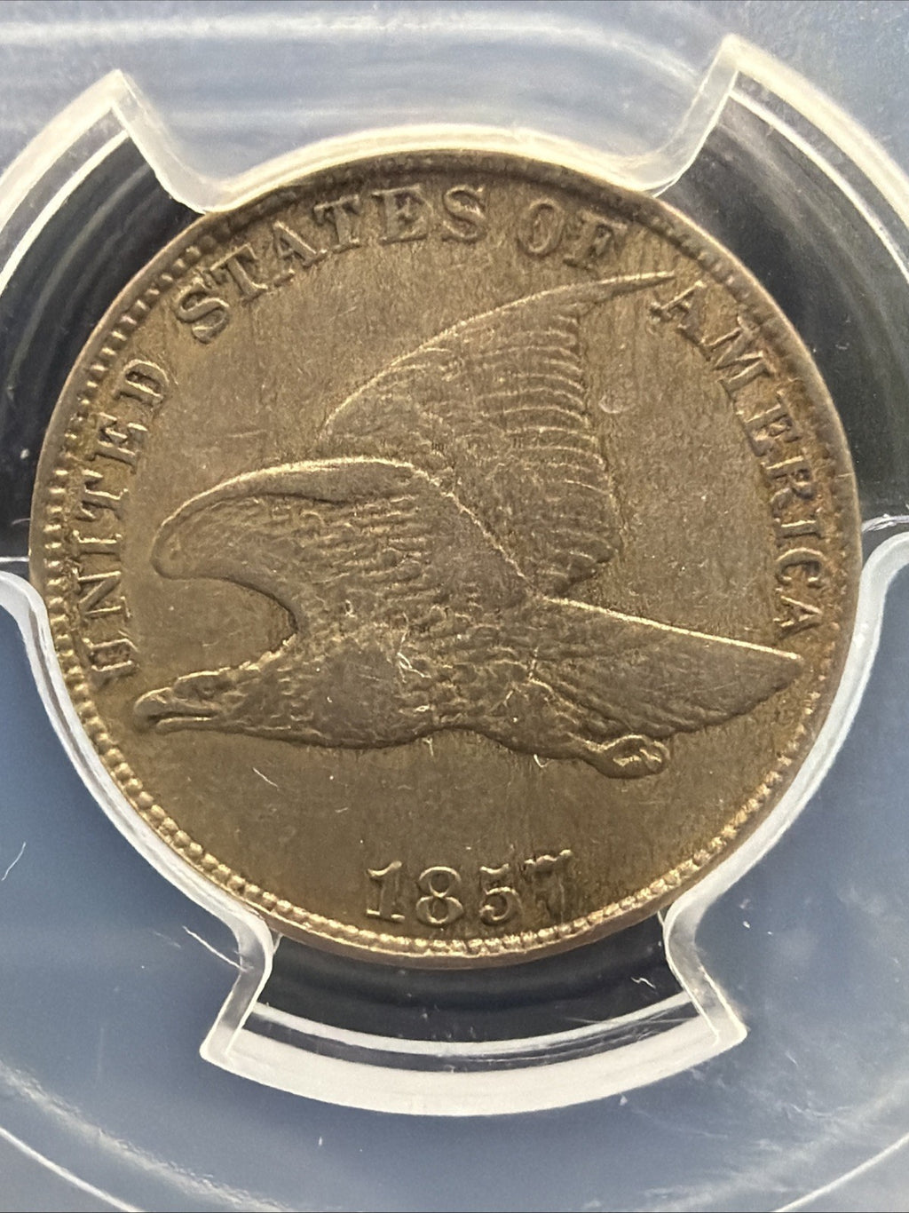 1857 Flying Eagle Cent, PCGS/CAC VF30 - Better Early Type, Scarce with CAC1