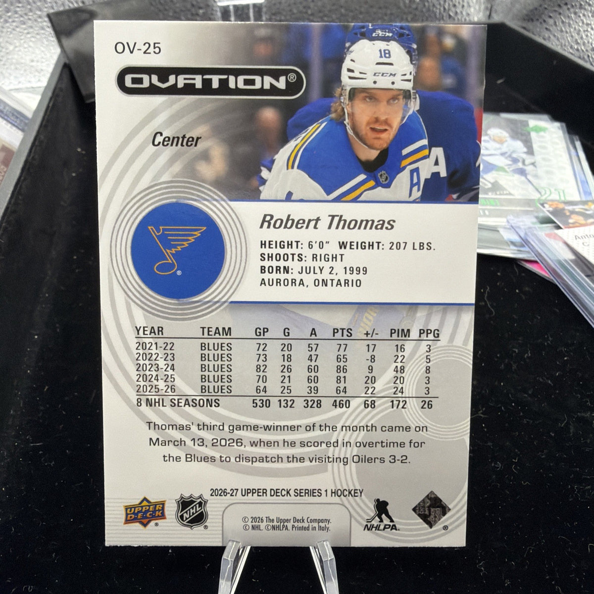 2026-27 Upper Deck #OV-25 Robert Thomas Ovation1