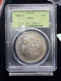 1884-O PCGS MS63 OGH Morgan Dollar - tough holder, lustrous coin0