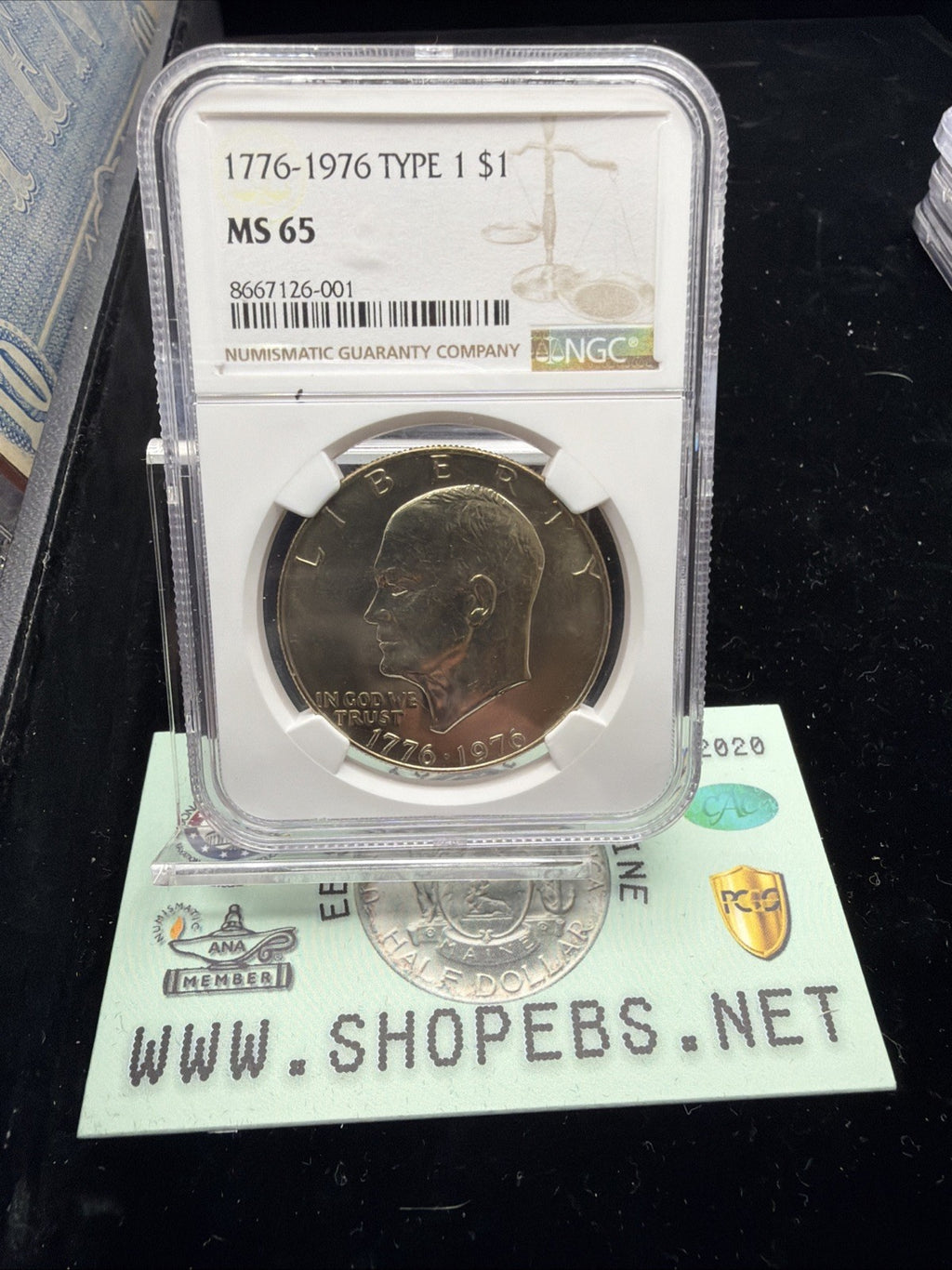 1976 Eisenhower Ike Dollar NGC MS65 Type 1  Bicentennial Coin0