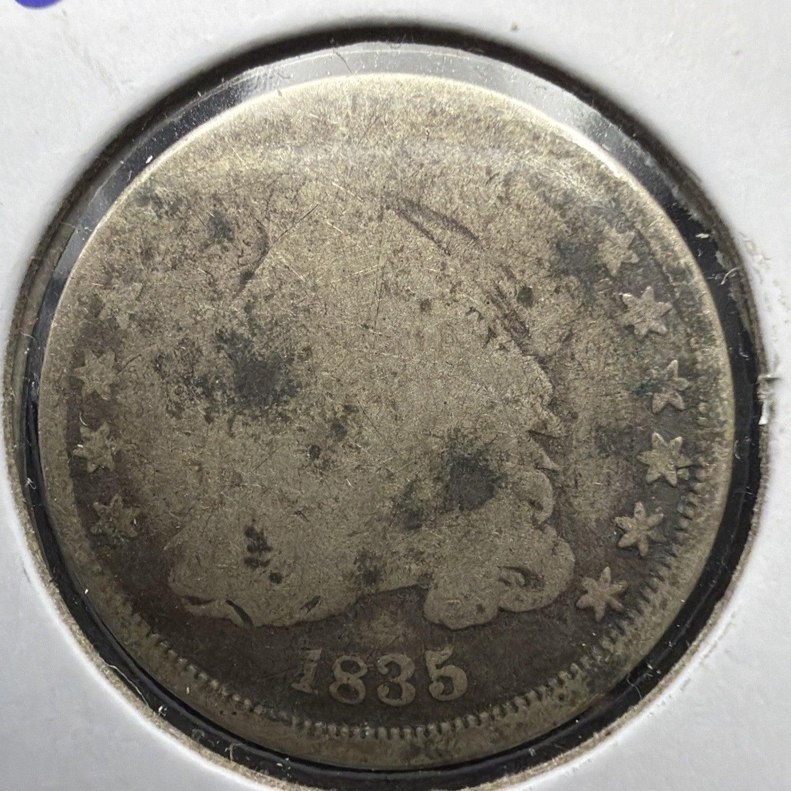 1835 Capped Bust Dime, Scarce Type US SIlver coin, low grade0