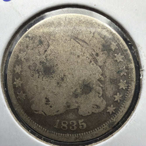 1835 Capped Bust Dime, Scarce Type US SIlver coin, low grade0
