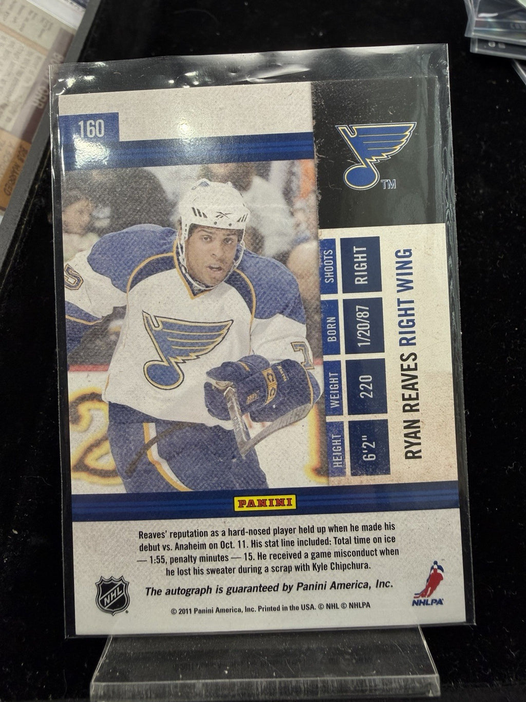 Ryan Reaves 2010-11 Playoff Contenders Autograph Rookie #160 Blues RC1