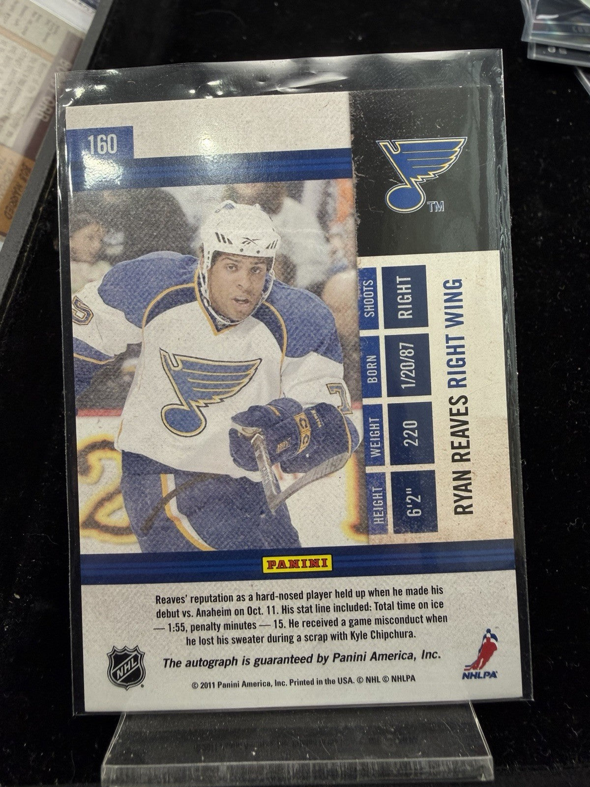 Ryan Reaves 2010-11 Playoff Contenders Autograph Rookie #160 Blues RC1