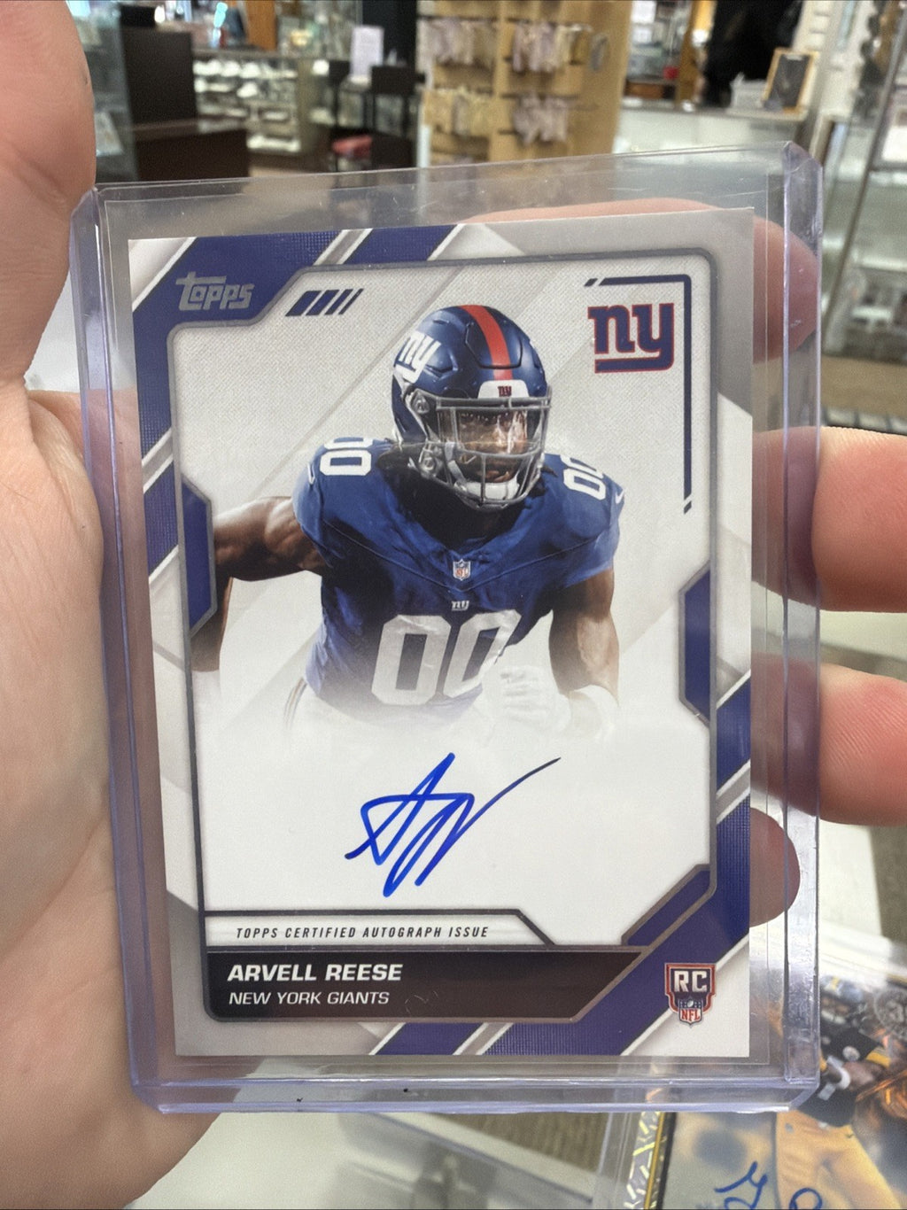 2026 Topps Flagship Football Arvell Reese First Signatures FFS-AR RC Auto Giants0