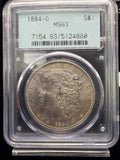 1884-O PCGS OGH 2.1 Morgan Dollar MS63 - rare holder US Silver $1 Coin0
