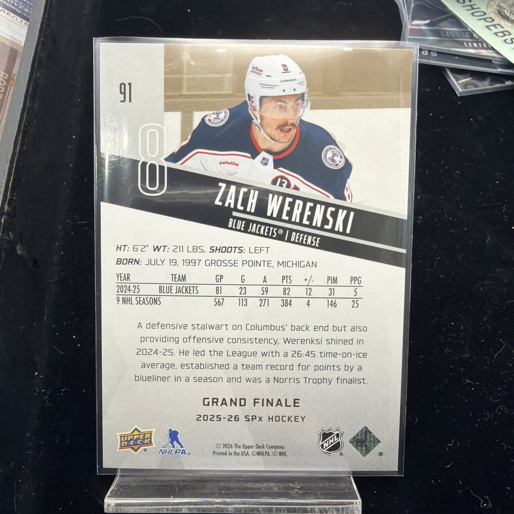 2025 Upper Deck SPx Hockey Zach Werenski Grand Finale /50 #911