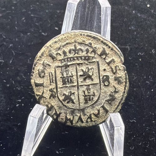 1661 Coin Spanish Empire 8 Maravedis King Philip IV 360 Years Old Scarce1