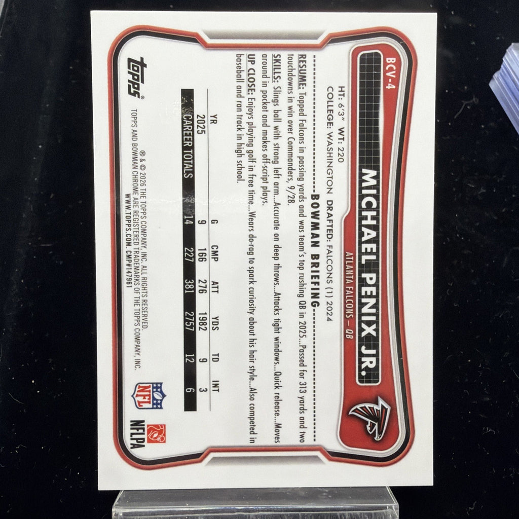 2026 Bowman Chrome Michael Penix Jr. Blue Mojo /150 BCV-4 Falcons1