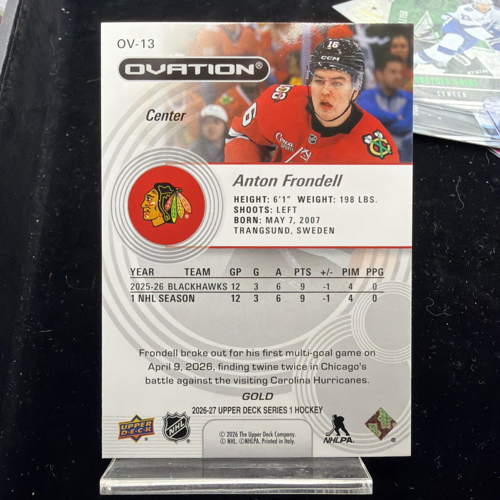 2026-27 Upper Deck Series 1 Anton Frondell Ovation Gold #OV-131