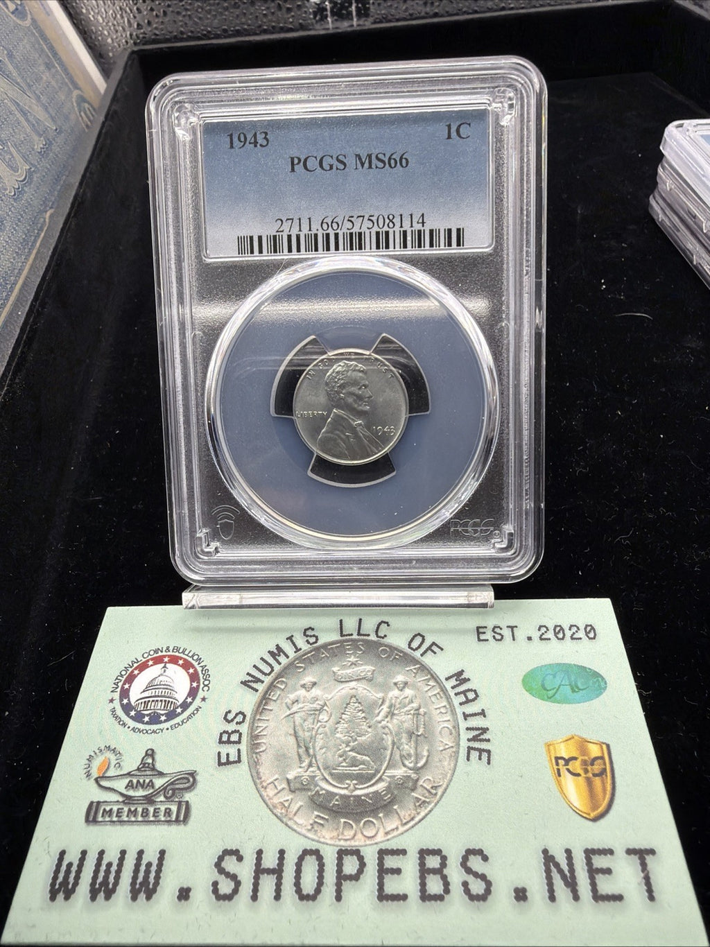 1943 (P) Steel Cent PCGS MS66 Lustrous0