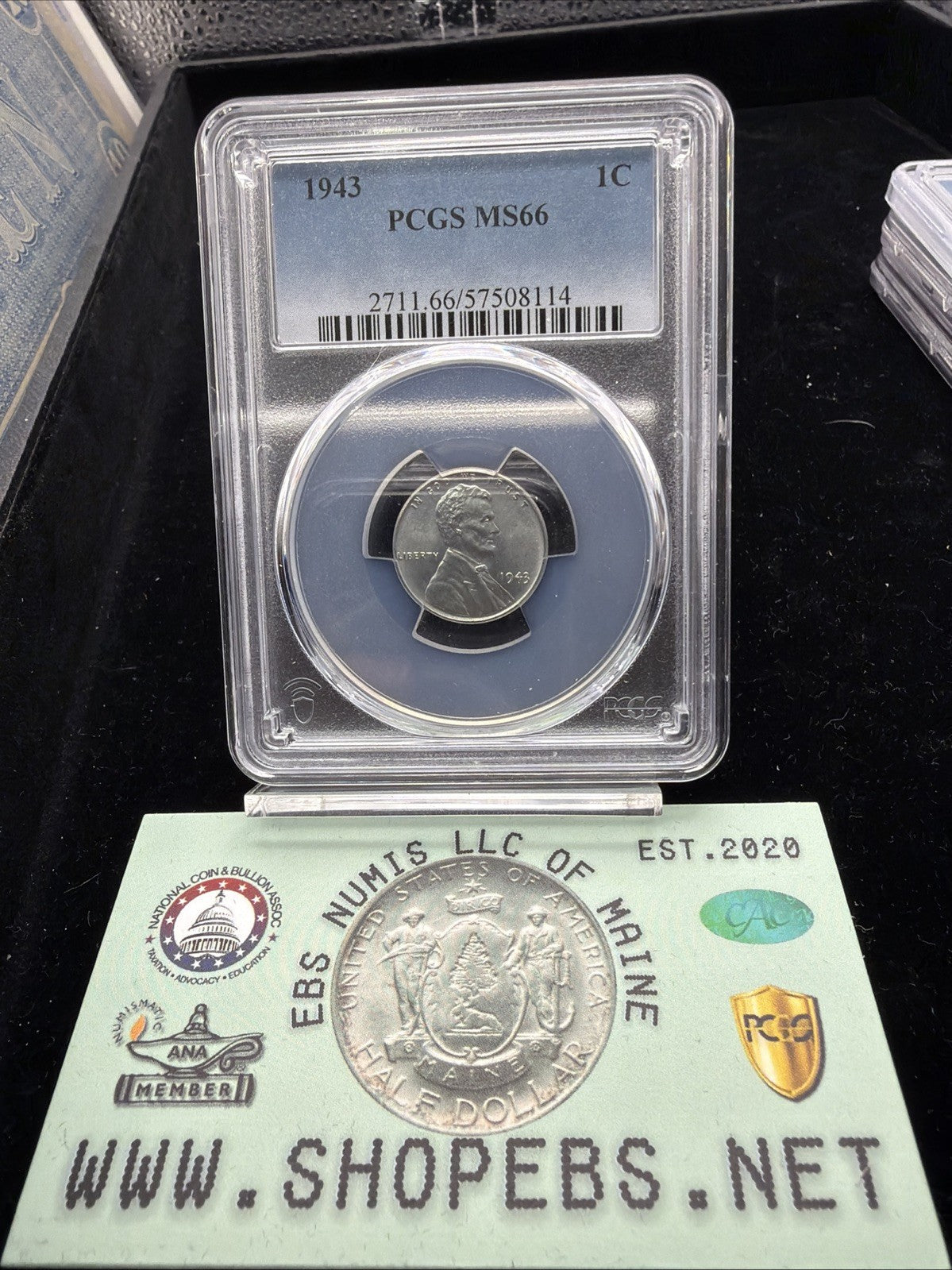 1943 (P) Steel Cent PCGS MS66 Lustrous0