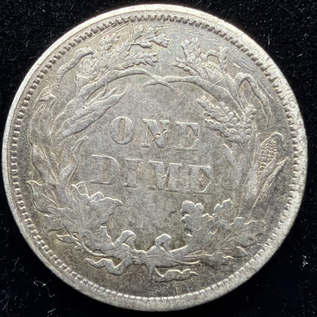 1886 AU Seated Liberty Dime, nice US silver type coin 10c1
