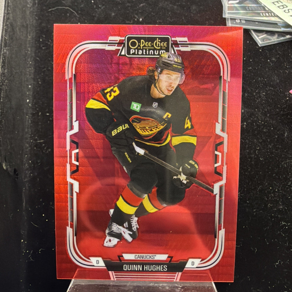 2025-26 O-Pee-Chee Platinum - Quinn Hughes #129 RED PRISM /1990