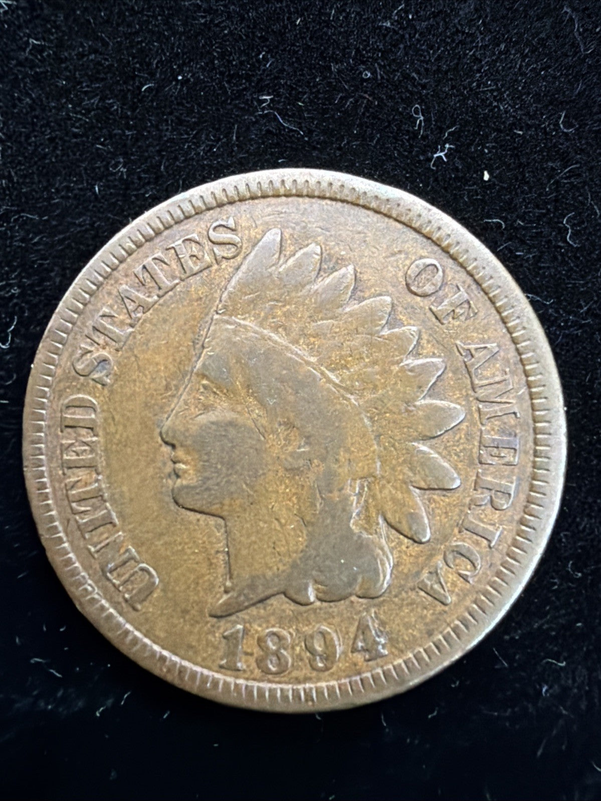 (VG+) 1894/94 Indian Head 1c Overdate rare variety penny1