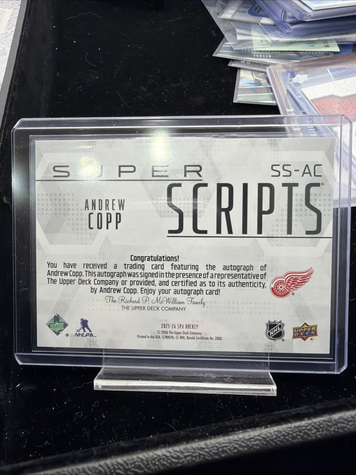 2025-26 SPx Super Scripts Auto Andrew Copp #SS-AC Detroit Red Wings1