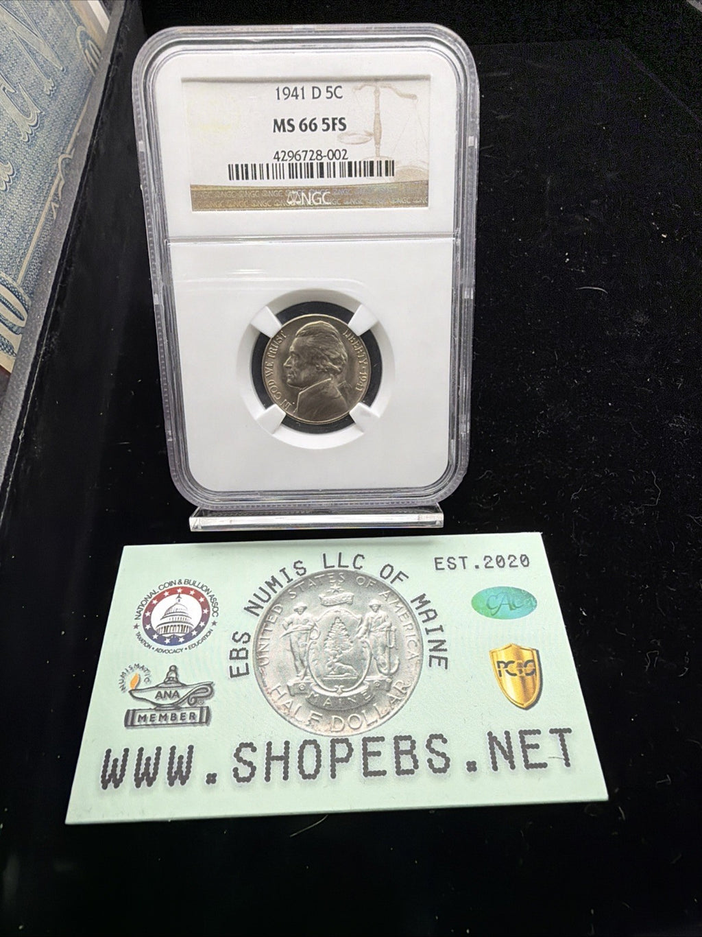 1941-D NGC MS66FS Jefferson Nickel Full Steps Business Strike 5C3