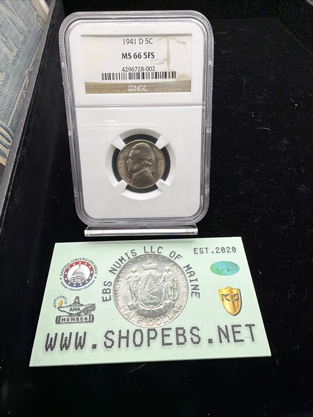 1941-D NGC MS66FS Jefferson Nickel Full Steps Business Strike 5C3