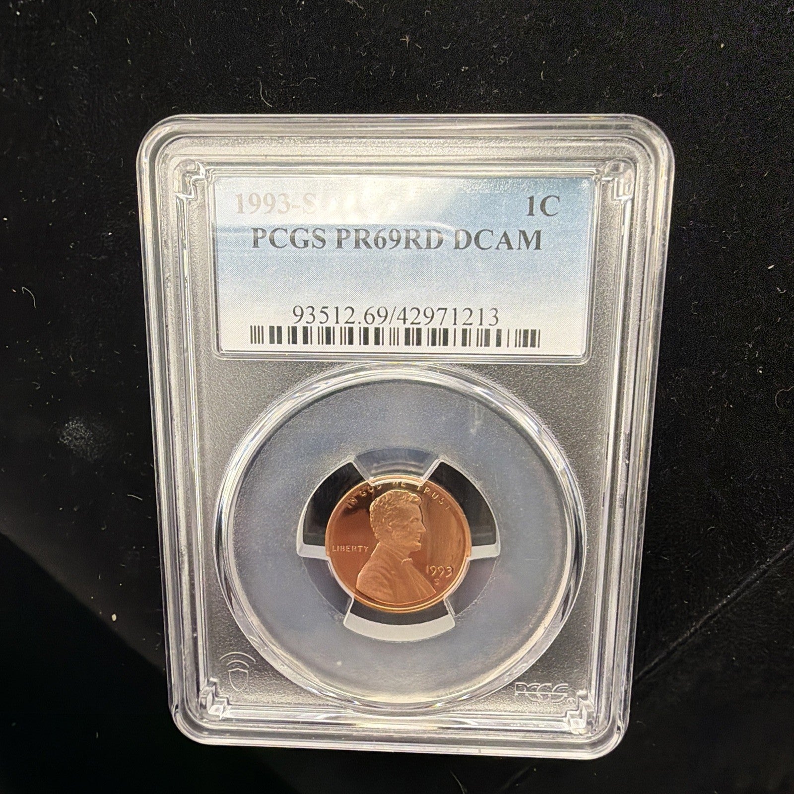 1993-S PR69RD Proof Cent Lincoln Penny PCGS graded gem0