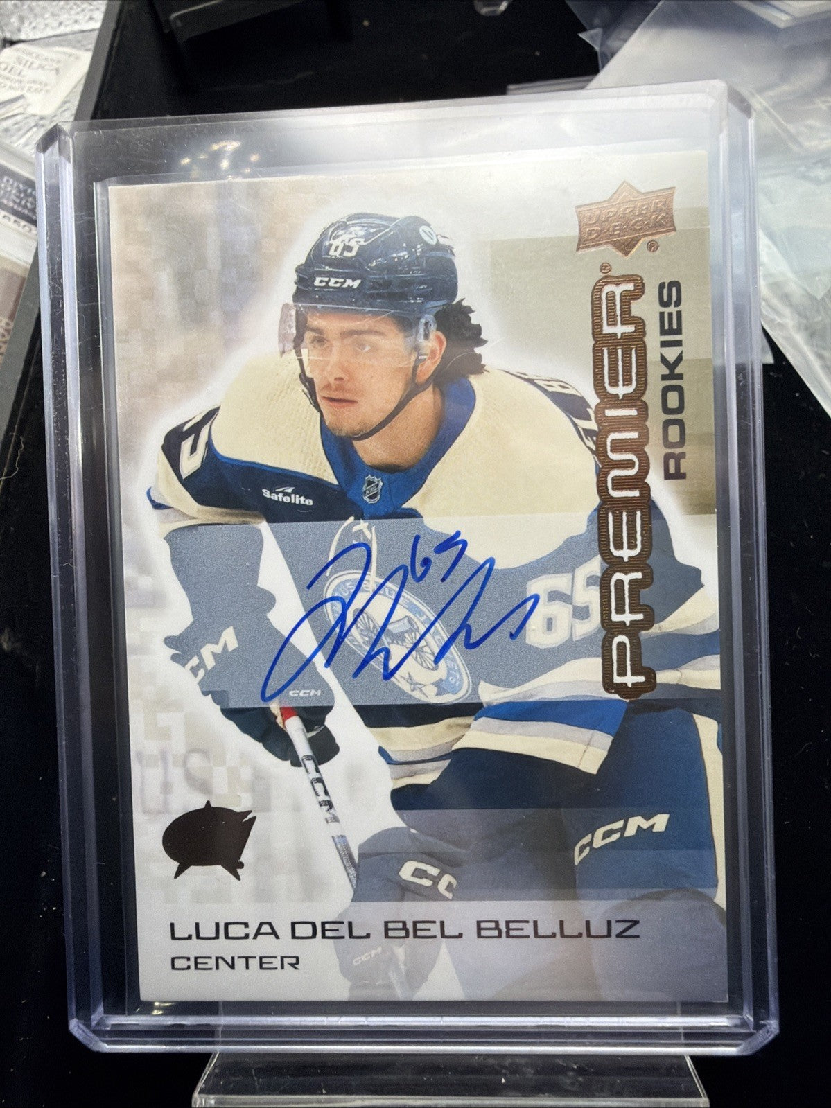 2024-25 Upper Deck Premier Rookies Bronze Auto Luca Del Bel Belluz #144 Columbus0