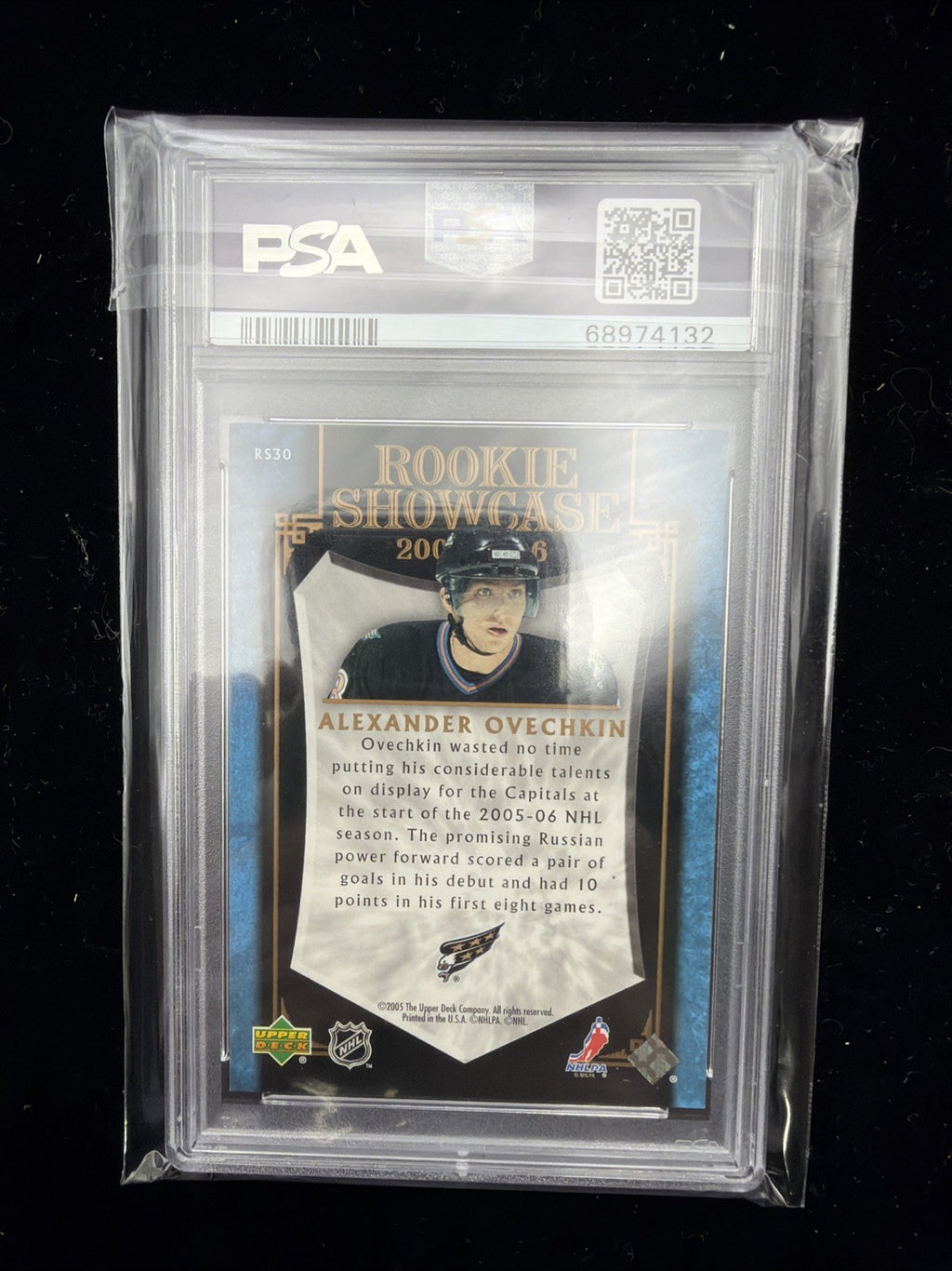 2005 UPPER DECK #RS30 ALEXANDER OVECHKIN SHOWCASE RC PSA 8 ROOKIE1