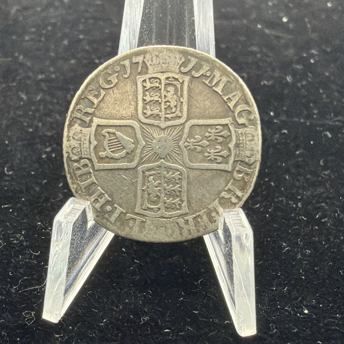 1711 Great Britain Sixpence Queen Anne Sterling Silver Coin VF+1