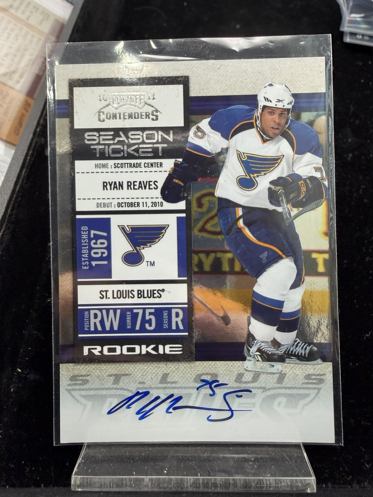 Ryan Reaves 2010-11 Playoff Contenders Autograph Rookie #160 Blues RC0